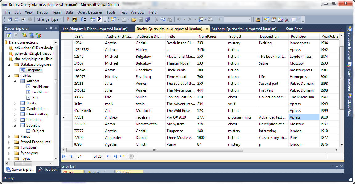 Creating Database Tables
